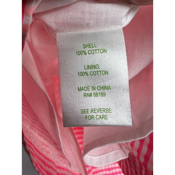 LILLY PULITZER Pink Gingham Thyme Peplum Barbiecore Skirt Size 2 - Picture 5 of 9